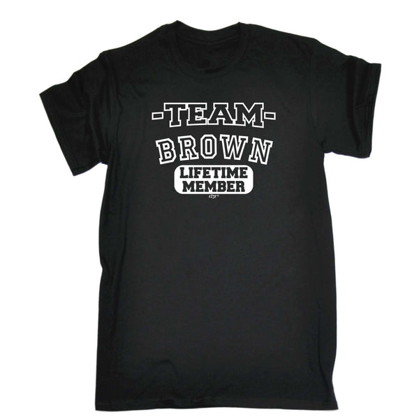 123t Funny Tee - Brown V2 Team Lifetime Member - Mens T-Shirt