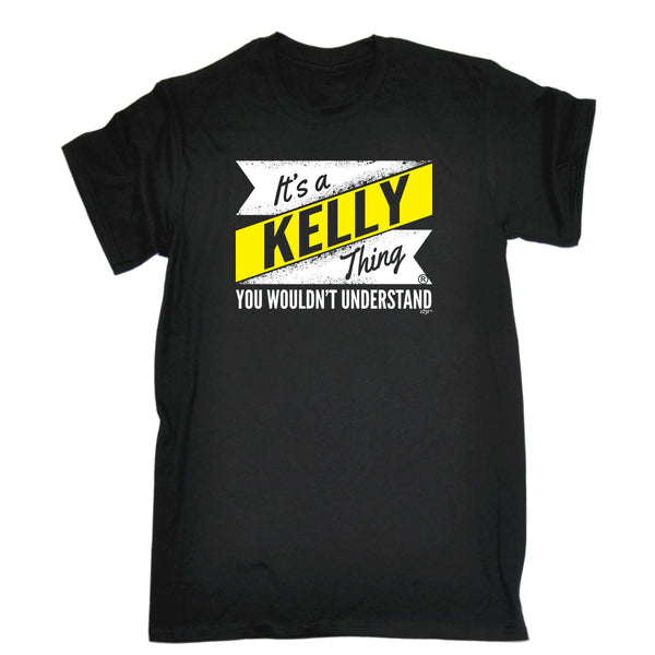 123t Funny Tee - Kelly V2 Surname Thing - Mens T-Shirt