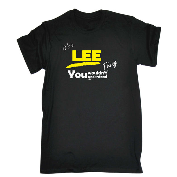123t Funny Tee - Lee V1 Surname Thing - Mens T-Shirt