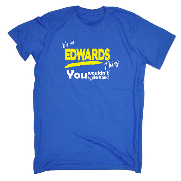 123t Funny Tee - Edwards V1 Surname Thing - Mens T-Shirt