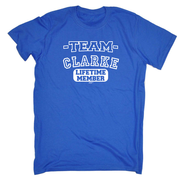123t Funny Tee - Clarke V2 Team Lifetime Member - Mens T-Shirt