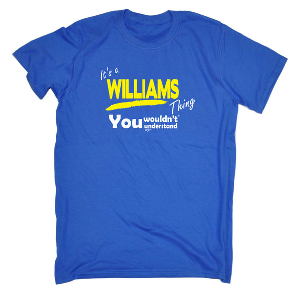 123t Funny Tee - Williams V1 Surname Thing - Mens T-Shirt