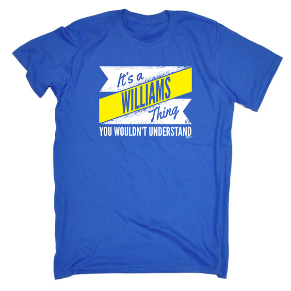 123t Funny Tee - Williams V2 Surname Thing - Mens T-Shirt