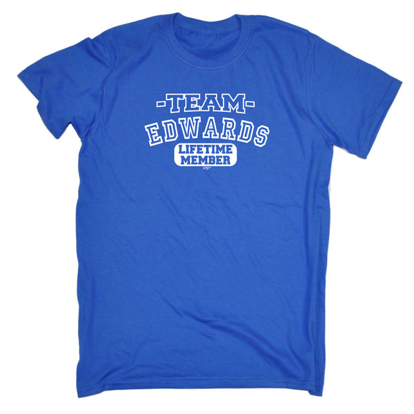 123t Funny Tee - Edwards V2 Team Lifetime Member - Mens T-Shirt