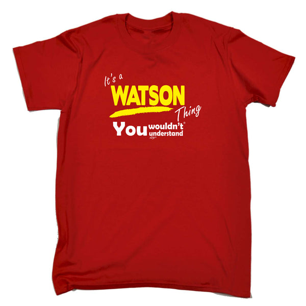 123t Funny Tee - Watson V1 Surname Thing - Mens T-Shirt