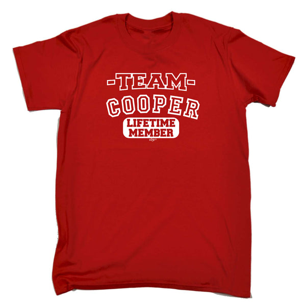 123t Funny Tee - Cooper V2 Team Lifetime Member - Mens T-Shirt