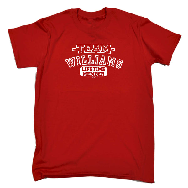 123t Funny Tee - Williams V2 Team Lifetime Member - Mens T-Shirt