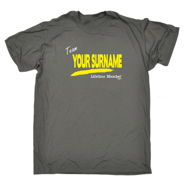 123t Funny Tee - Your Surname V1 Lifetime Member - Mens T-Shirt