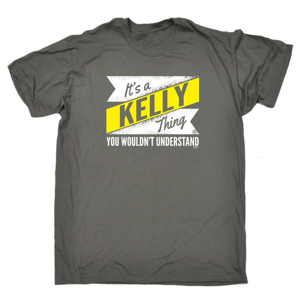 123t Funny Tee - Kelly V2 Surname Thing - Mens T-Shirt
