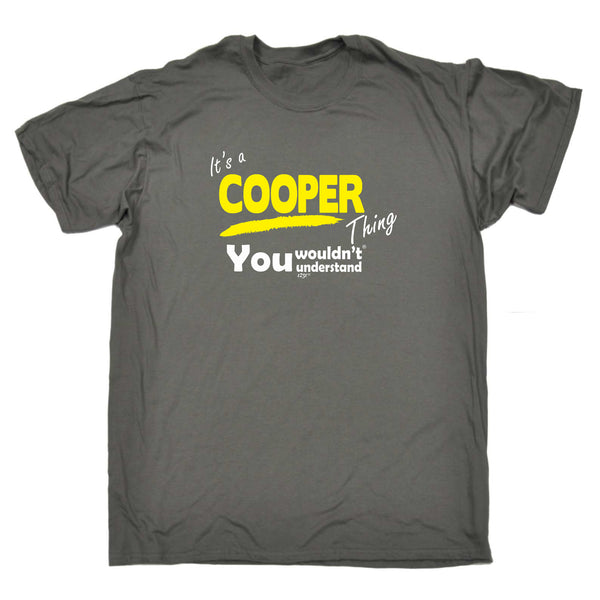 123t Funny Tee - Cooper V1 Surname Thing - Mens T-Shirt