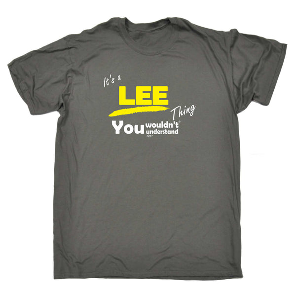 123t Funny Tee - Lee V1 Surname Thing - Mens T-Shirt