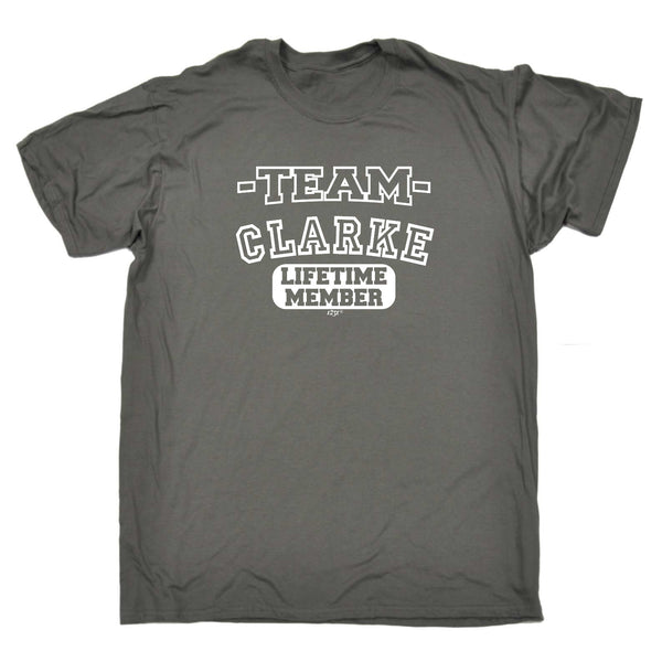 123t Funny Tee - Clarke V2 Team Lifetime Member - Mens T-Shirt