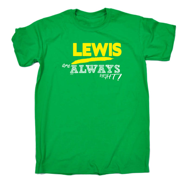 123t Funny Tee - Lewis Always Right - Mens T-Shirt