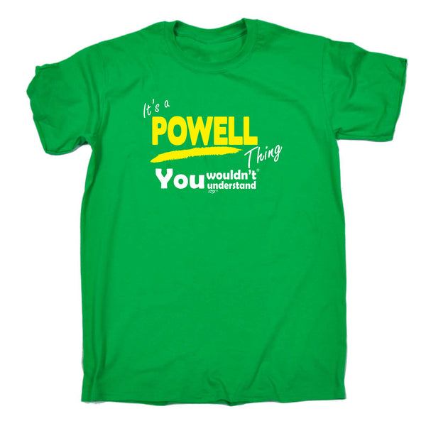 123t Funny Tee - Powell V1 Surname Thing - Mens T-Shirt