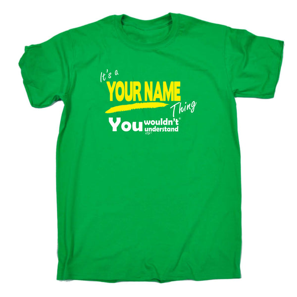 123t Funny Tee - Your Name V1 Surname Thing - Mens T-Shirt