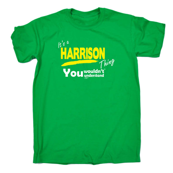 123t Funny Tee - Harrison V1 Surname Thing - Mens T-Shirt