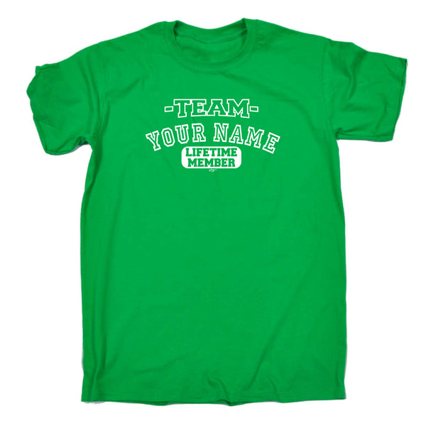 123t Funny Tee - Your Name V2 Team Lifetime Member - Mens T-Shirt