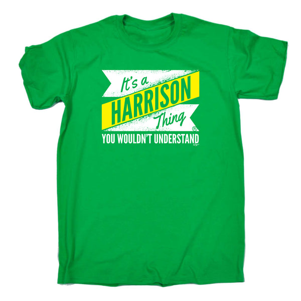 123t Funny Tee - Harrison V2 Surname Thing - Mens T-Shirt