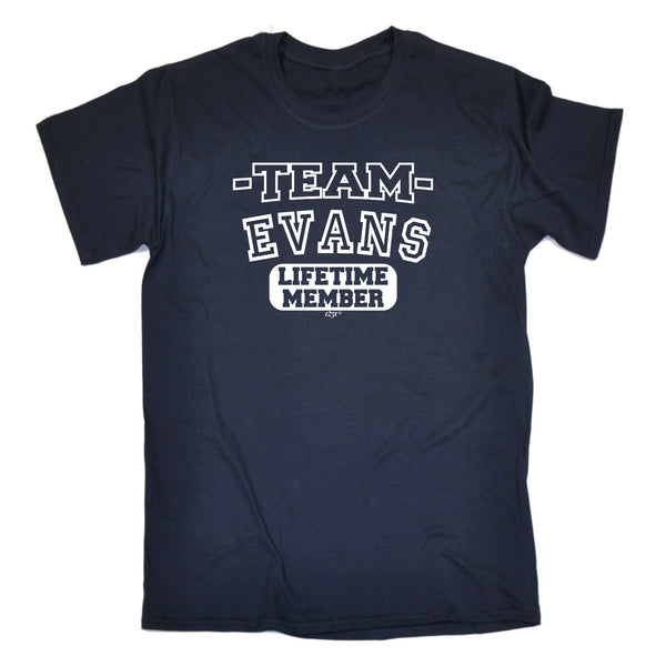 123t Funny Tee - Evans V2 Team Lifetime Member - Mens T-Shirt