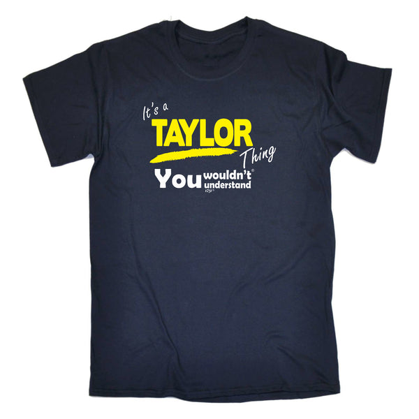 123t Funny Tee - Taylor V1 Surname Thing - Mens T-Shirt