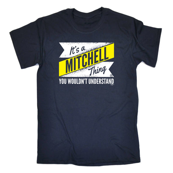 123t Funny Tee - Mitchell V2 Surname Thing - Mens T-Shirt