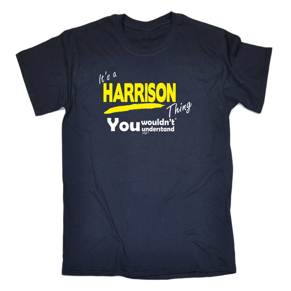 123t Funny Tee - Harrison V1 Surname Thing - Mens T-Shirt