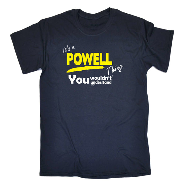 123t Funny Tee - Powell V1 Surname Thing - Mens T-Shirt