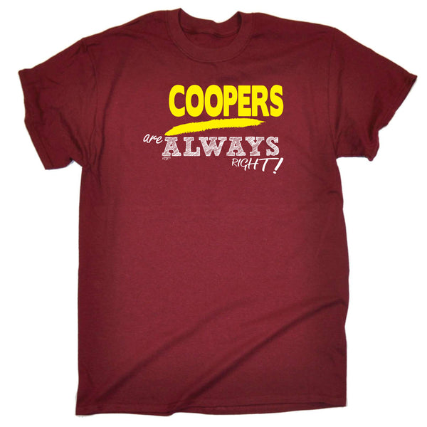 123t Funny Tee - Coopers Always Right - Mens T-Shirt