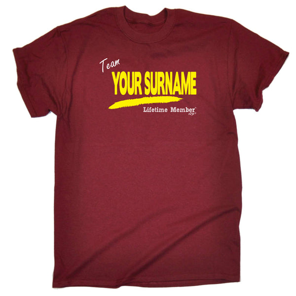 123t Funny Tee - Your Surname V1 Lifetime Member - Mens T-Shirt