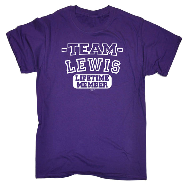 123t Funny Tee - Lewis V2 Team Lifetime Member - Mens T-Shirt