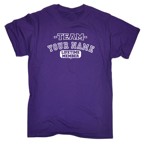 123t Funny Tee - Your Name V2 Team Lifetime Member - Mens T-Shirt
