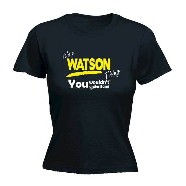 123t Funny Tee - Watson V1 Surname Thing -  Womens Fitted Cotton T-Shirt Top T Shirt