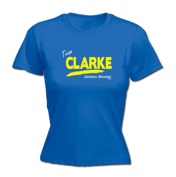 123t Funny Tee - Clarke V1 Lifetime Member -  Womens Fitted Cotton T-Shirt Top T Shirt