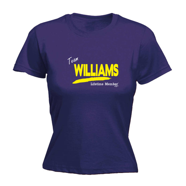 123t Funny Tee - Williams V1 Lifetime Member -  Womens Fitted Cotton T-Shirt Top T Shirt
