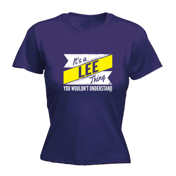 123t Funny Tee - Lee V2 Surname Thing -  Womens Fitted Cotton T-Shirt Top T Shirt