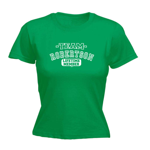 123t Funny Tee - Robertson V2 Team Lifetime Member -  Womens Fitted Cotton T-Shirt Top T Shirt
