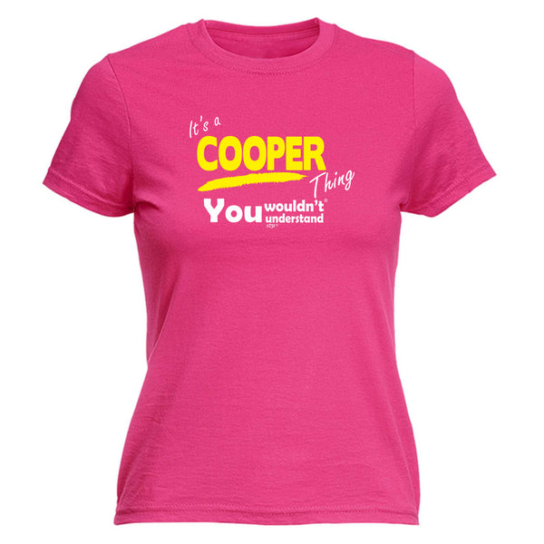 123t Funny Tee - Cooper V1 Surname Thing -  Womens Fitted Cotton T-Shirt Top T Shirt