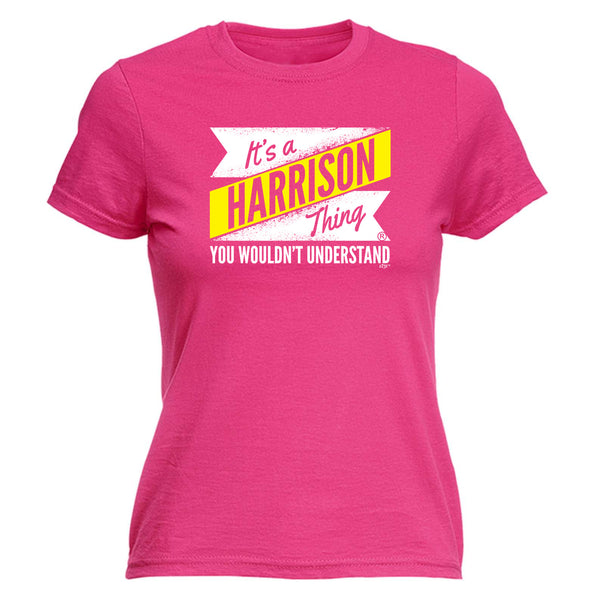 123t Funny Tee - Harrison V2 Surname Thing -  Womens Fitted Cotton T-Shirt Top T Shirt