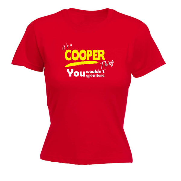 123t Funny Tee - Cooper V1 Surname Thing -  Womens Fitted Cotton T-Shirt Top T Shirt