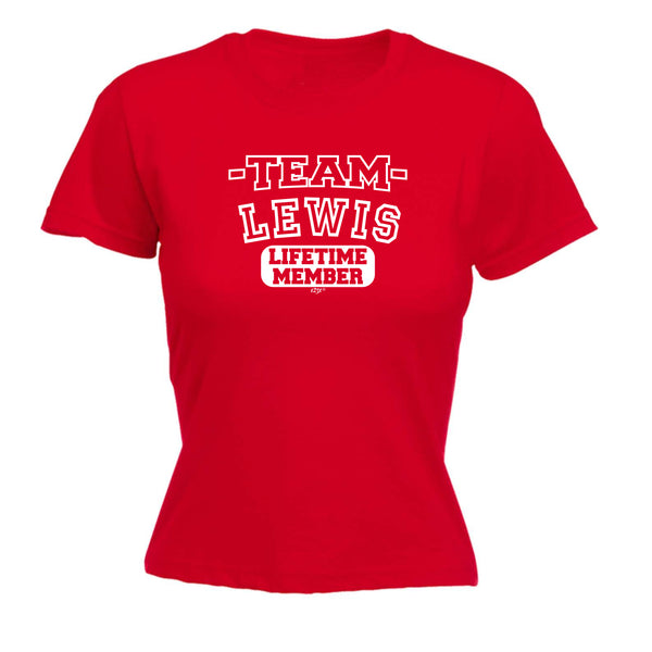 123t Funny Tee - Lewis V2 Team Lifetime Member -  Womens Fitted Cotton T-Shirt Top T Shirt