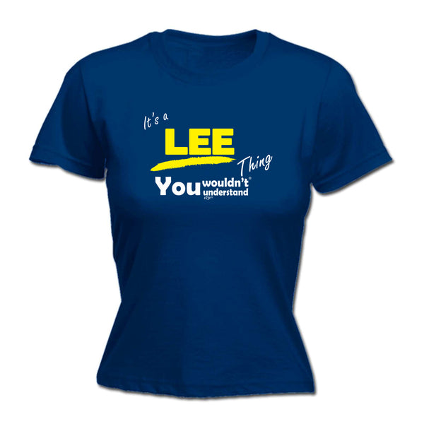 123t Funny Tee - Lee V1 Surname Thing -  Womens Fitted Cotton T-Shirt Top T Shirt