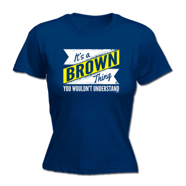123t Funny Tee - Brown V2 Surname Thing -  Womens Fitted Cotton T-Shirt Top T Shirt