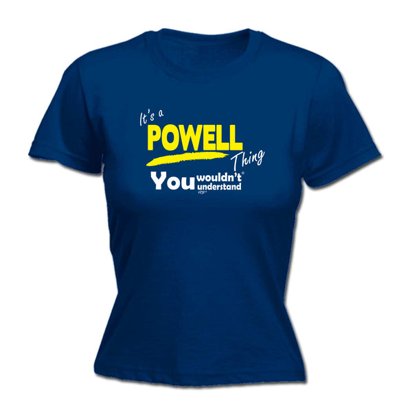 123t Funny Tee - Powell V1 Surname Thing -  Womens Fitted Cotton T-Shirt Top T Shirt
