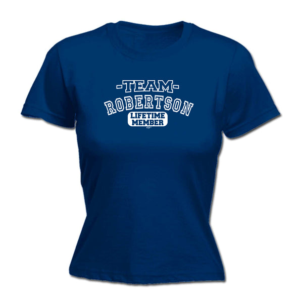 123t Funny Tee - Robertson V2 Team Lifetime Member -  Womens Fitted Cotton T-Shirt Top T Shirt