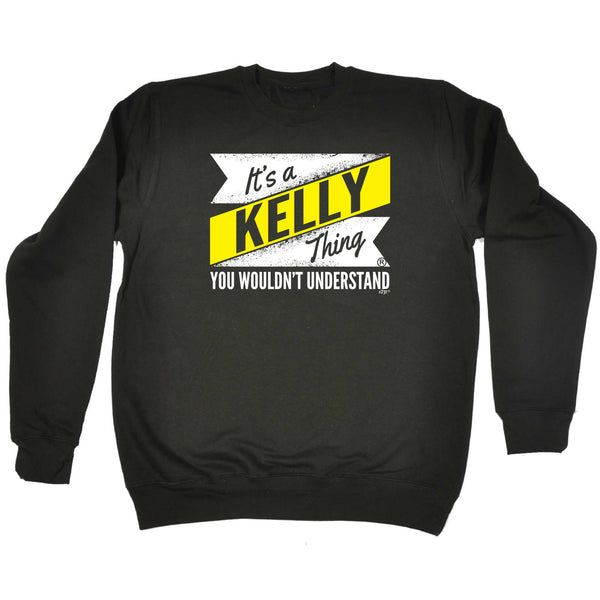123t Funny Sweatshirt - Kelly V2 Surname Thing - Sweater Jumper