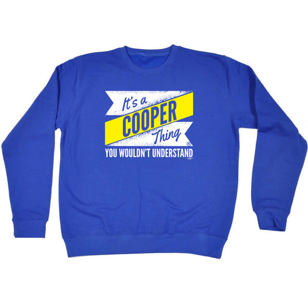 123t Funny Sweatshirt - Cooper V2 Surname Thing - Sweater Jumper