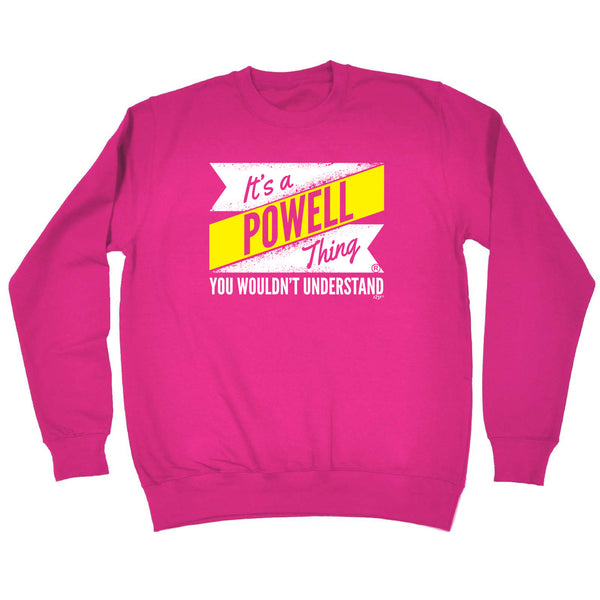 123t Funny Sweatshirt - Powell V2 Surname Thing - Sweater Jumper