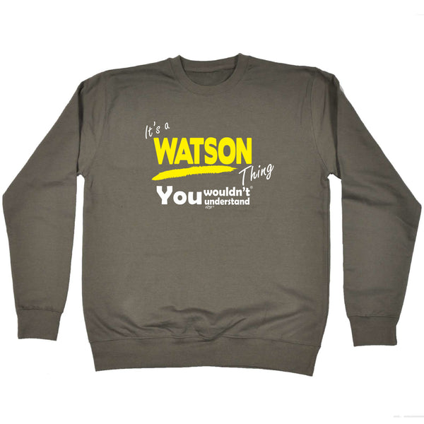 123t Funny Sweatshirt - Watson V1 Surname Thing - Sweater Jumper