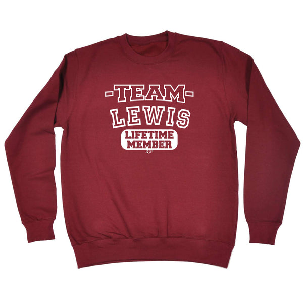123t Funny Sweatshirt - Lewis V2 Team Lifetime Member - Sweater Jumper