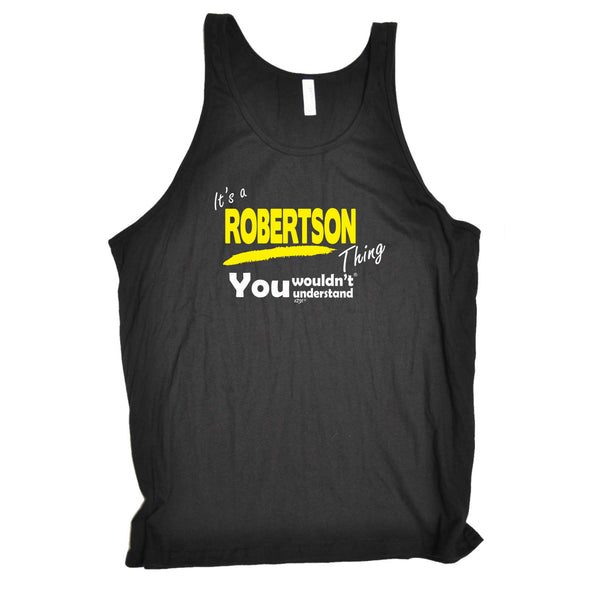 123t Funny Vest - Robertson V1 Surname Thing - Bella Singlet Top